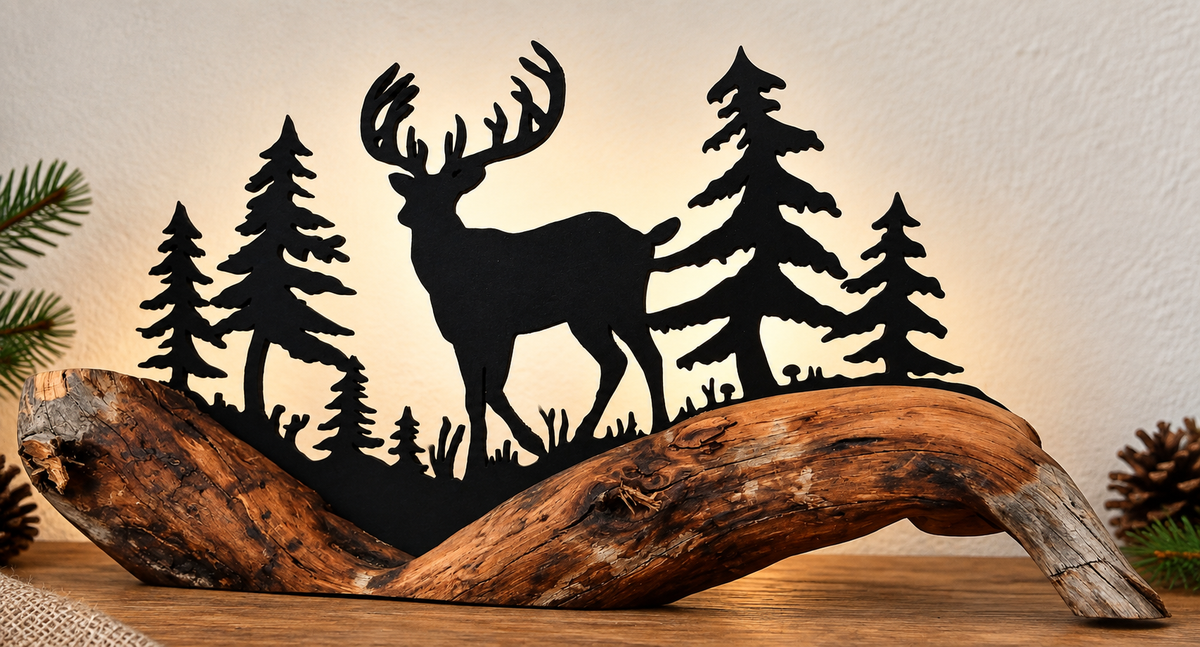 Holzbild „Wald & Hirsch“ | Marcel Bachmann