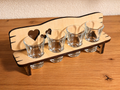 Schnapsglashalter aus Holz mit 4 Schnapsgläsern
