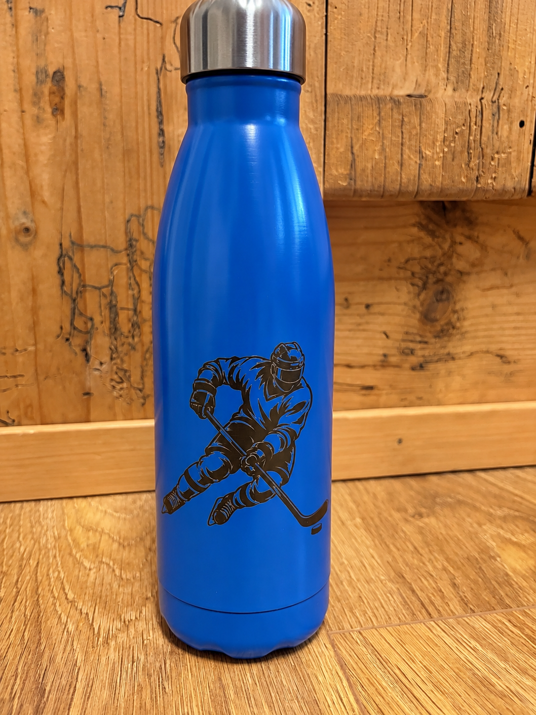 Thermosflasche Blau – Eishockey-Motiv
