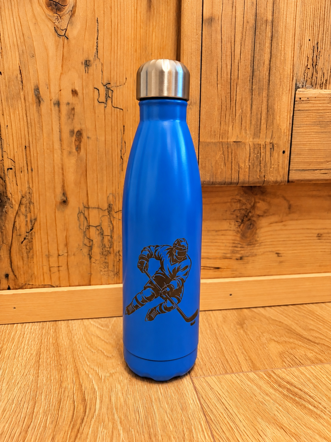Thermosflasche Blau – Eishockey-Motiv